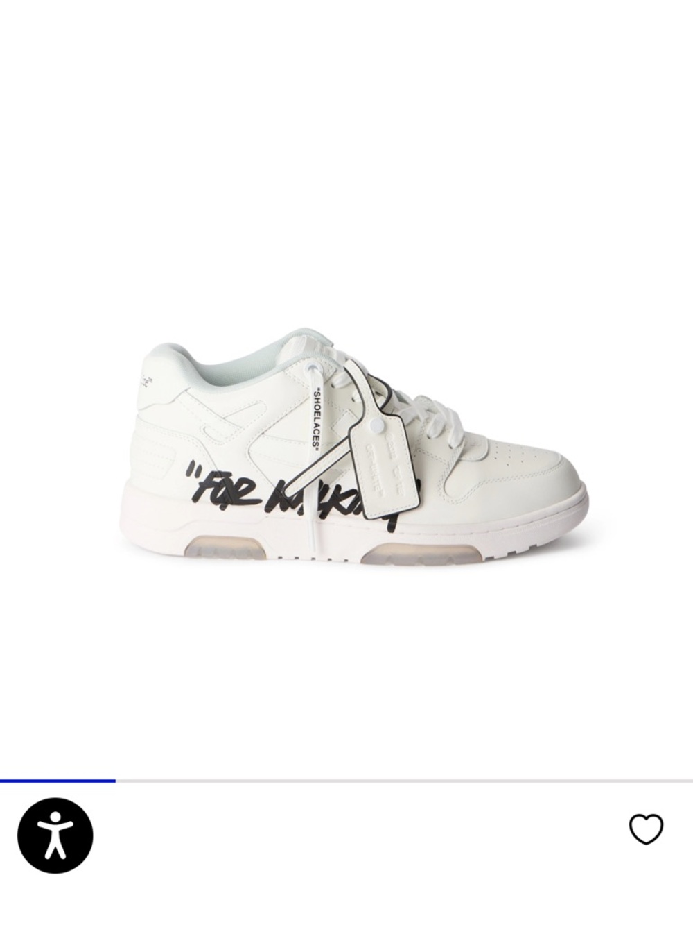 Off-White White Low-Top Sneakers with Black Script